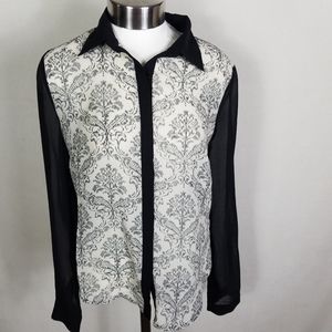 Dani Collection Black Long Sleeve Shirt L. 

Pit t